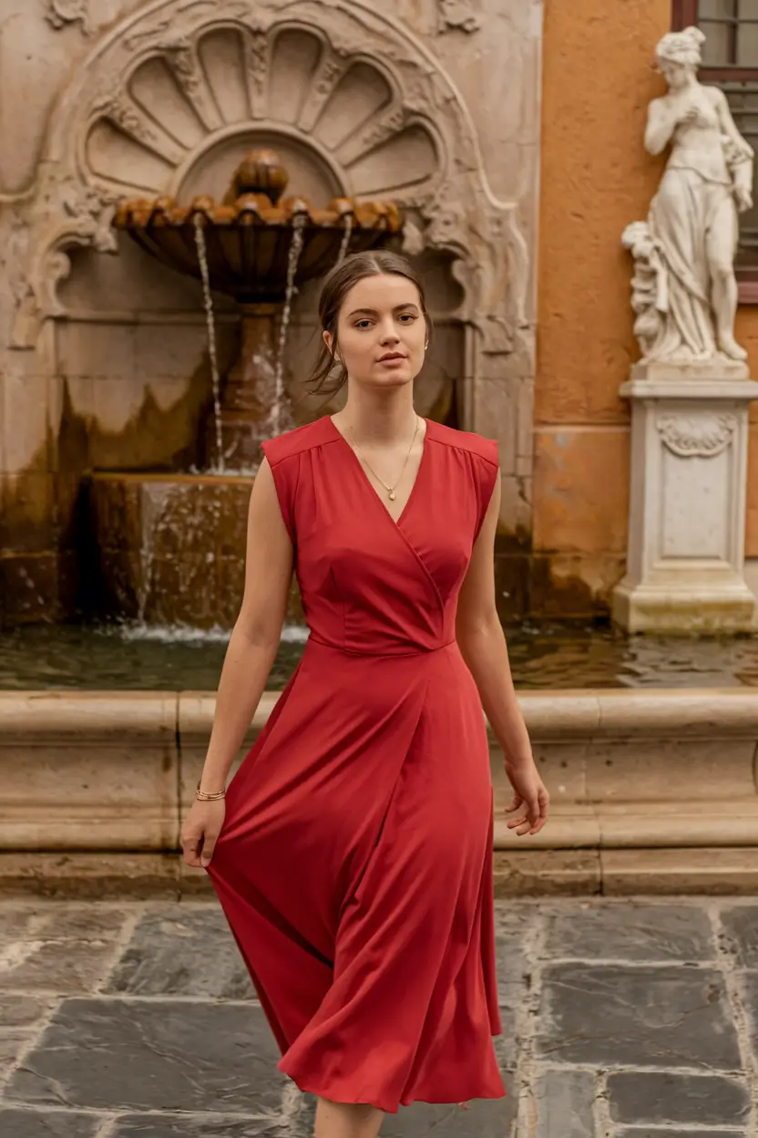 october wedding guest outfits Effortless Red for a Casual Chic Ceremony