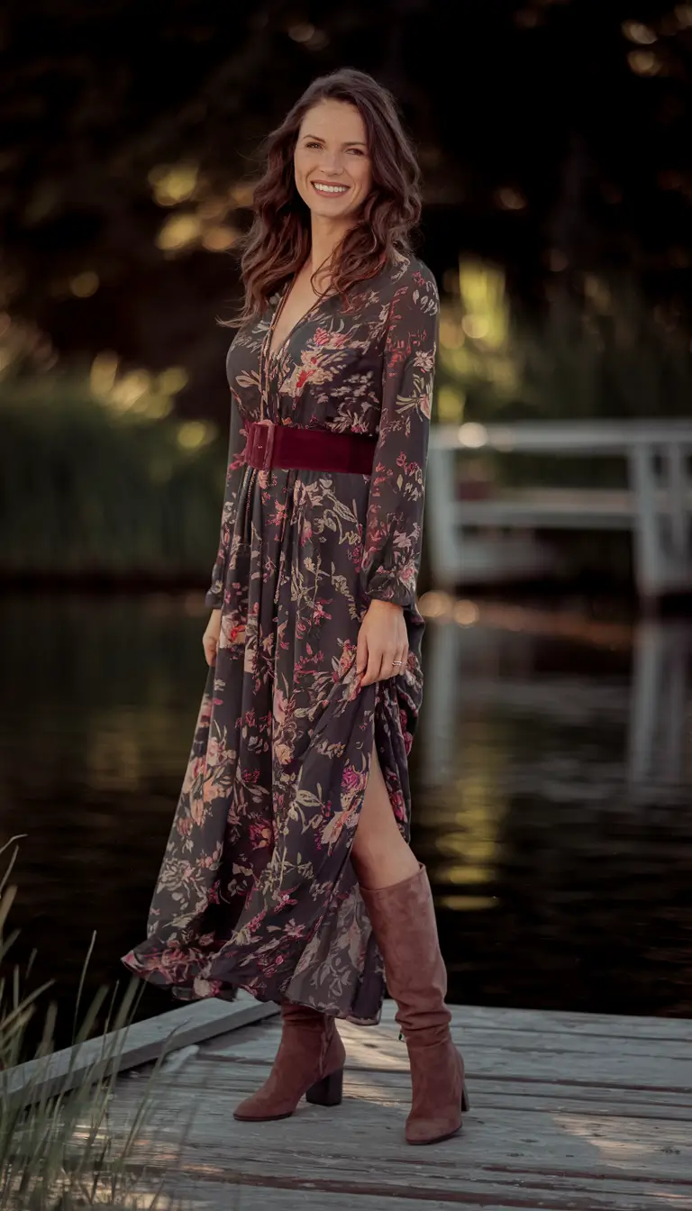 october wedding guest outfits Boho Florals with a Rustic Outdoor Vibe