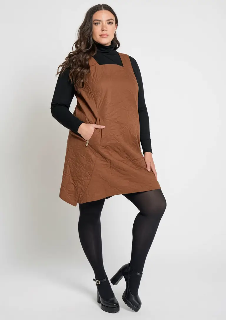 plus size fall fashion ideas 2025 Retro Jumper-Dress Ease