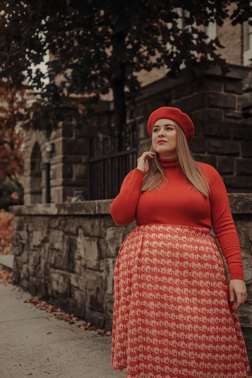 plus size fall fashion ideas 2025 Scarlet Parisian Mood