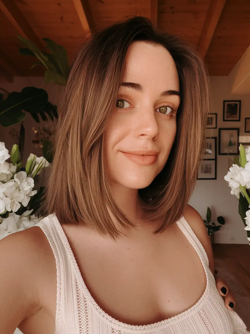 september hair color ideas - fall trends for 2025 Cool Taupe Bob with Minimal Layers