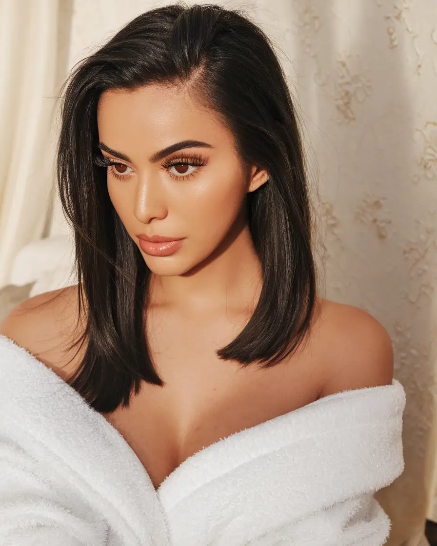 september hair color ideas - fall trends for 2025 Espresso Lobe-Length Cut with Face Framing