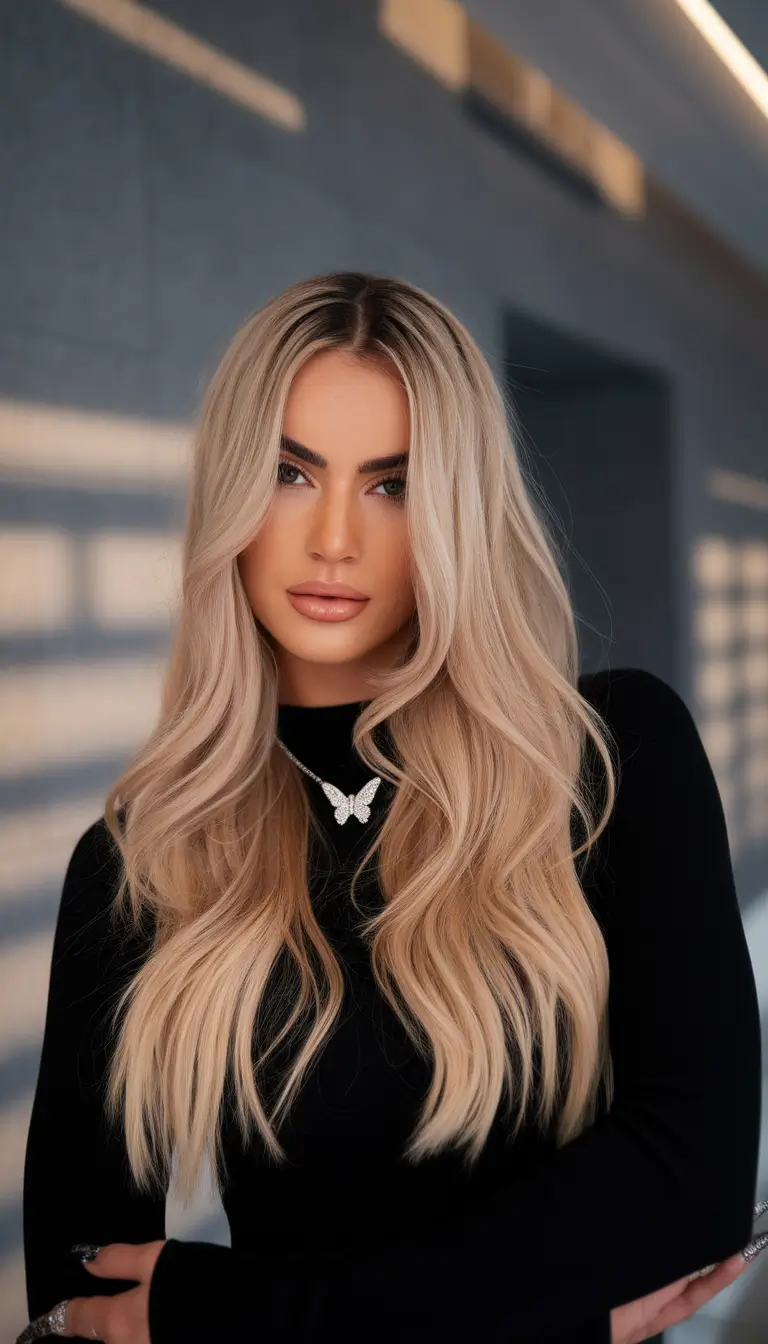 september hair color ideas - fall trends for 2025 Soft Blonde with Long Layered Movement