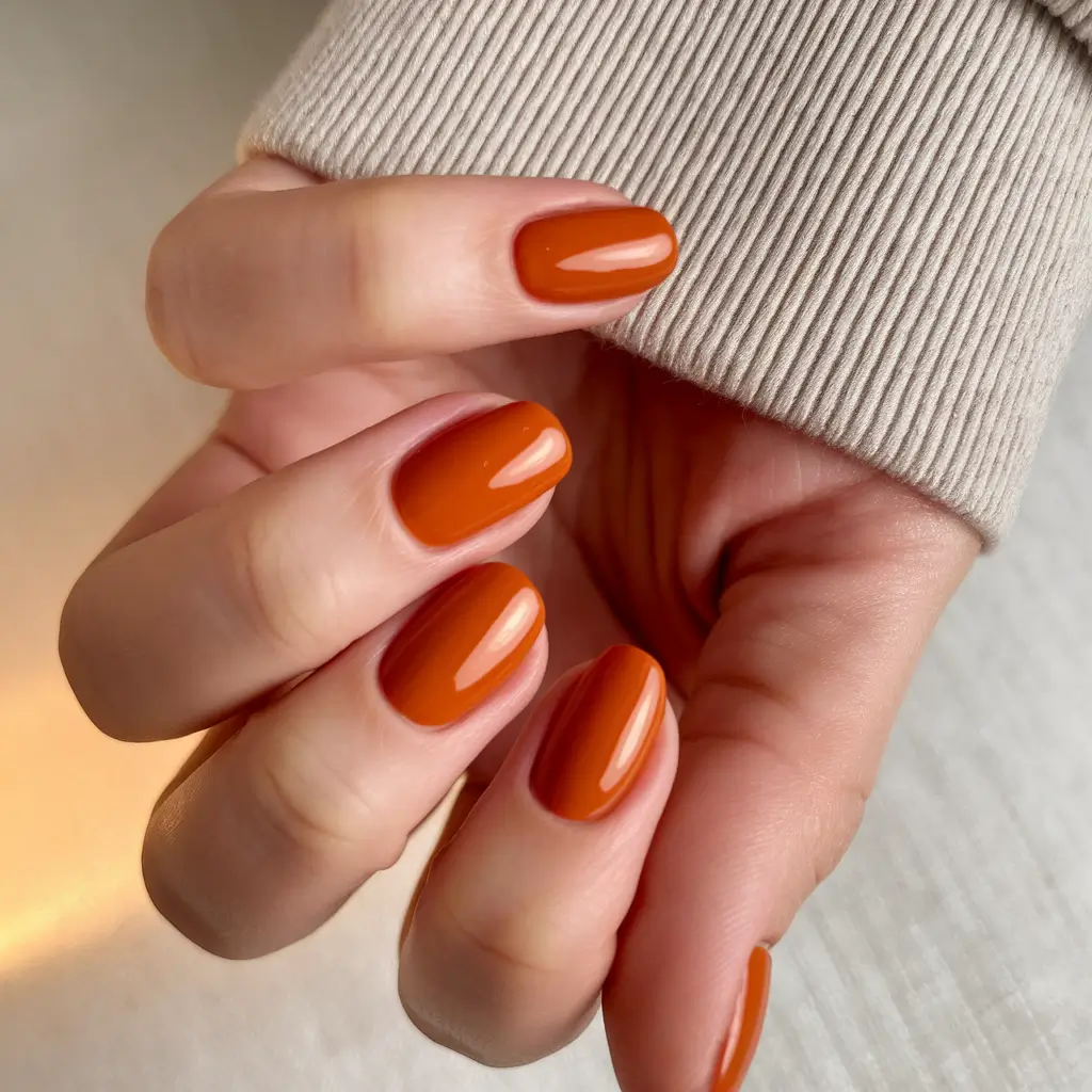 september nails color fall short almond Soft Cinnamon Almond for Everyday Fall Warmth