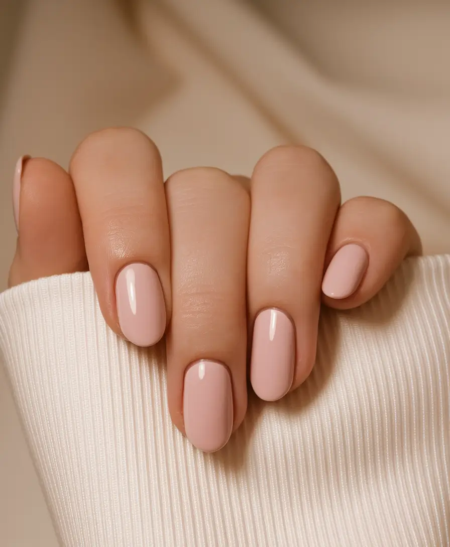 september nails color fall gel short nude minimal elegance