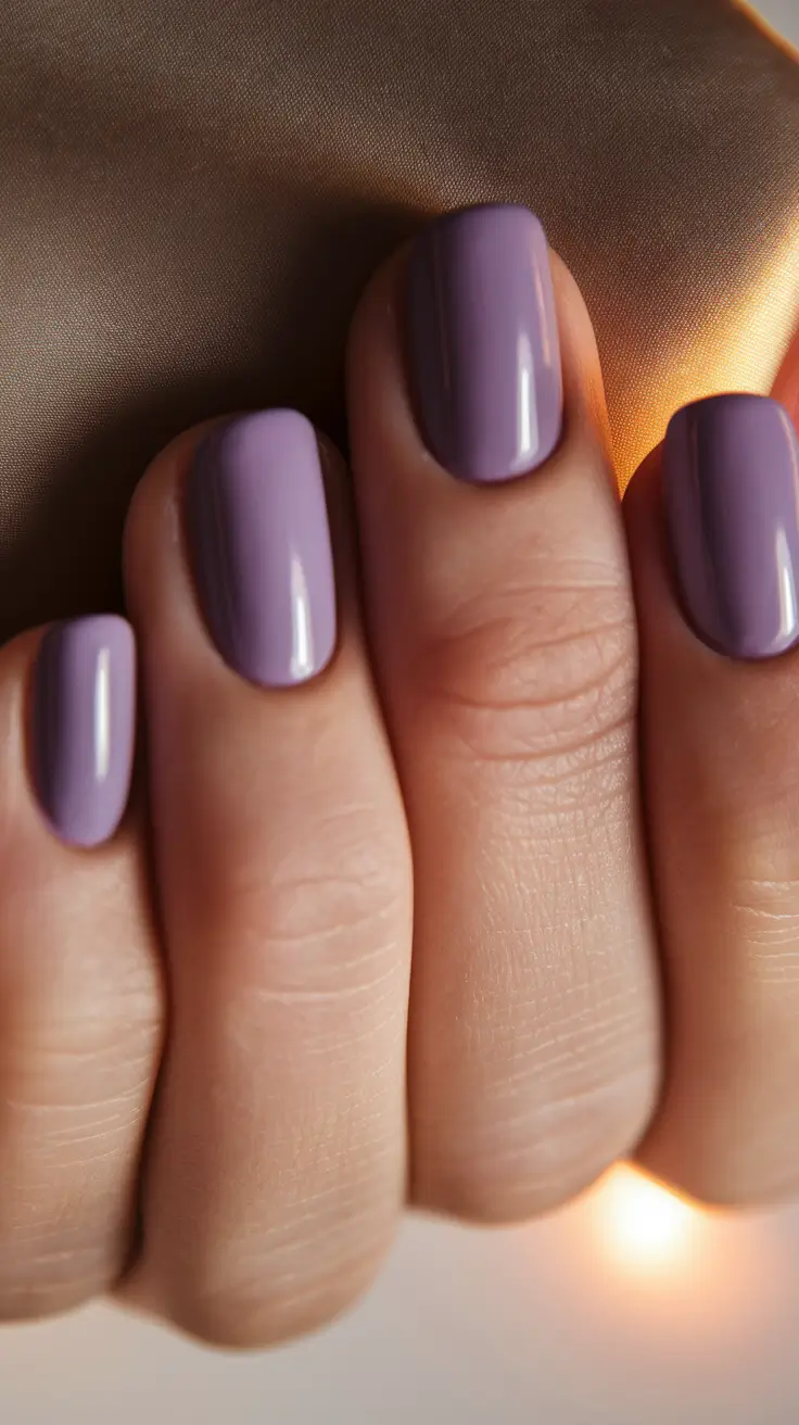 September nails design – fall trends for 2025 Lavender Mornings on a Crisp September Day