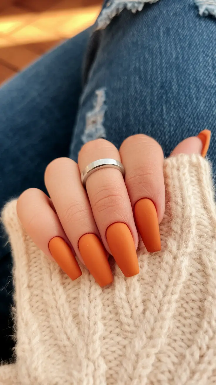 September nails design – fall trends for 2025 Pumpkin Spice Realness