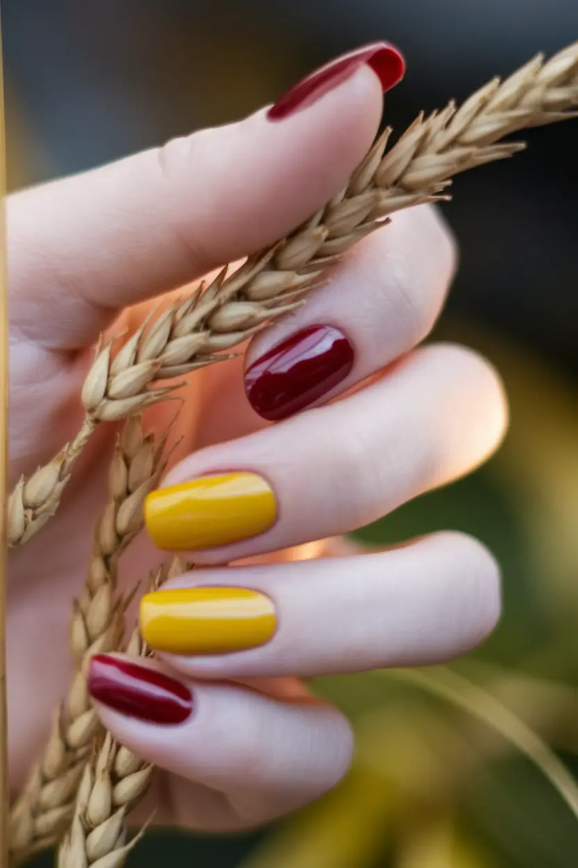 September nails design - fall trends for 2025 Spice & Cider: Fall Color Blocking Done Right