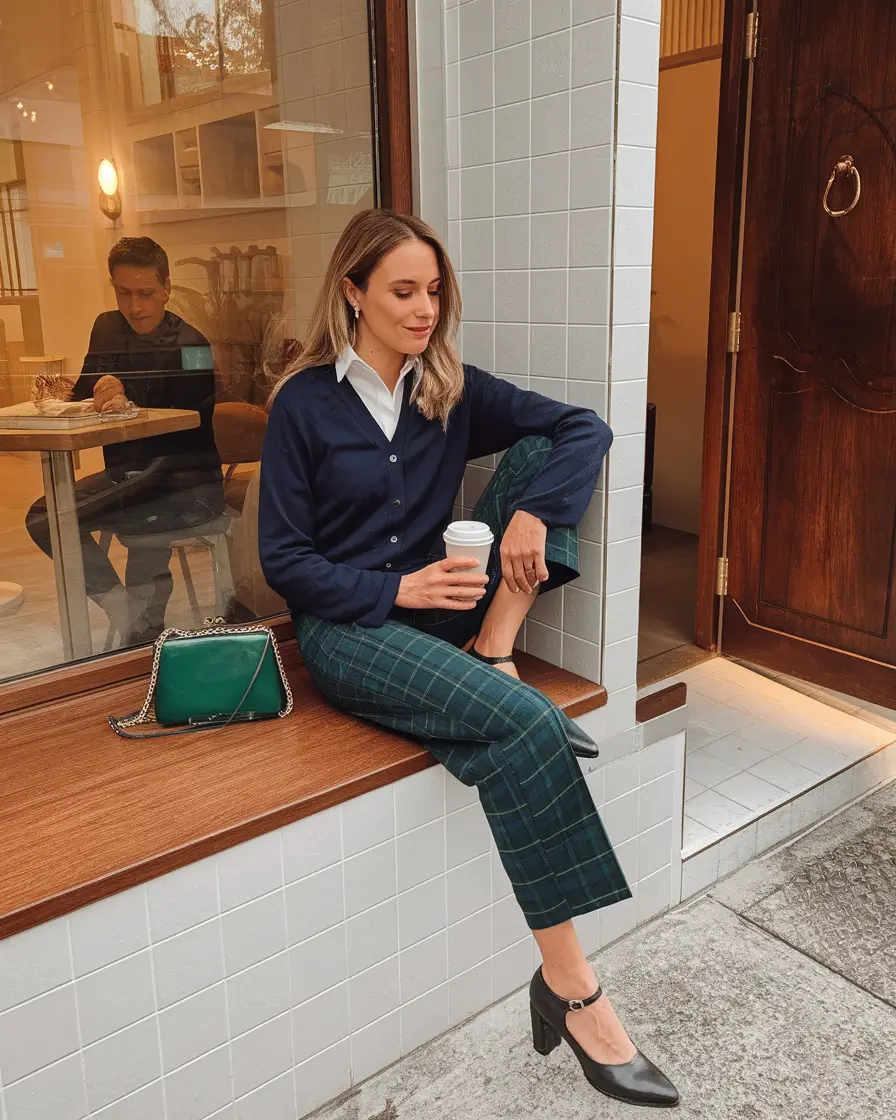 september outfits ideas 2025 Classic Academia with a Preppy Refresh