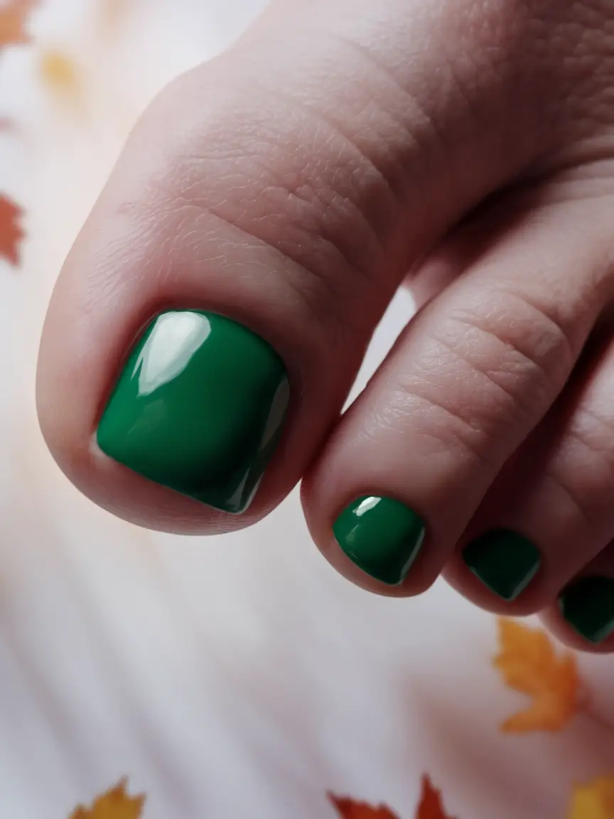 toe nails ideas for september Fresh Green Simplicity That Pops