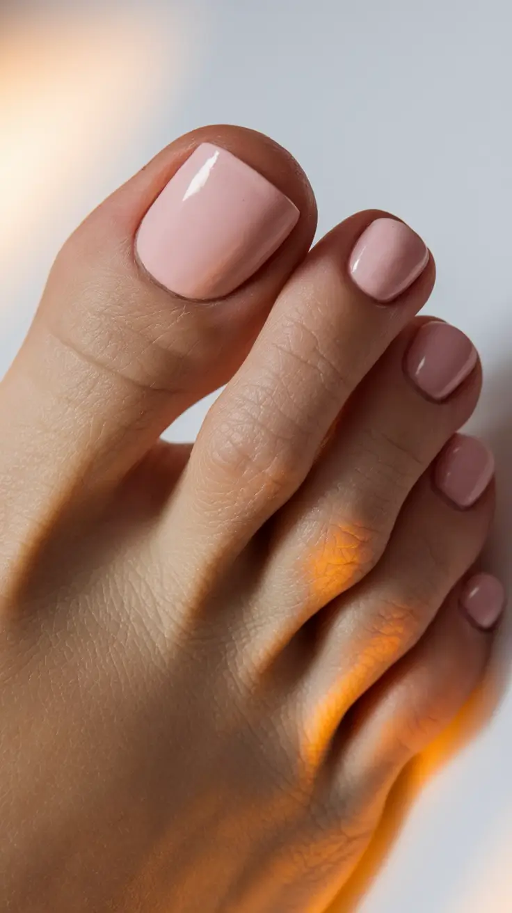 pretty toe nails september Soft Dusty Pink for Cozy Transitions