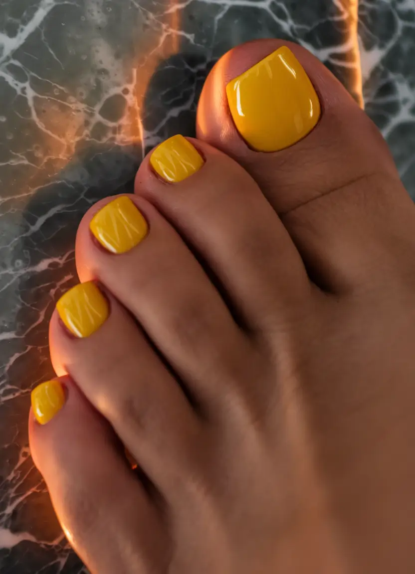 september toe nails color fall Sunflower Yellow to Keep Summer Close