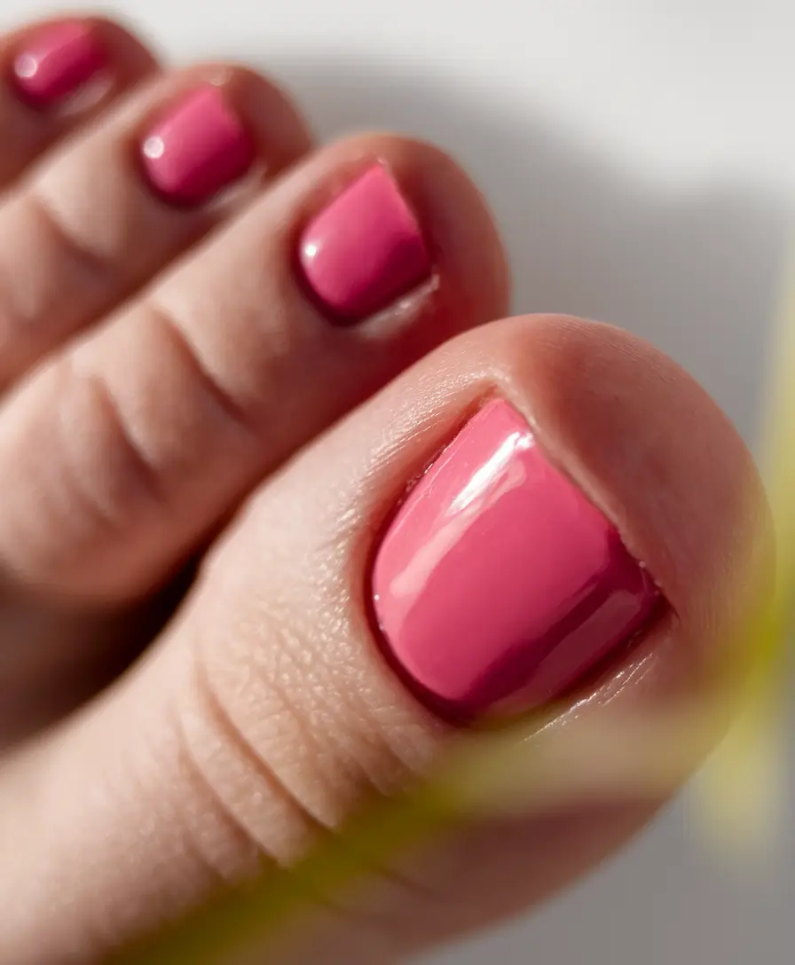september toe nails Classic Rosy Pink With a Back-to-Basics Charm