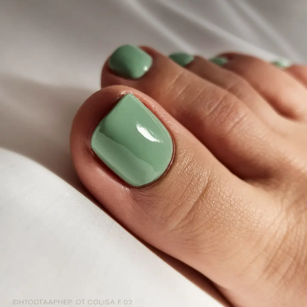 toe nails for september Sage Green Serenity