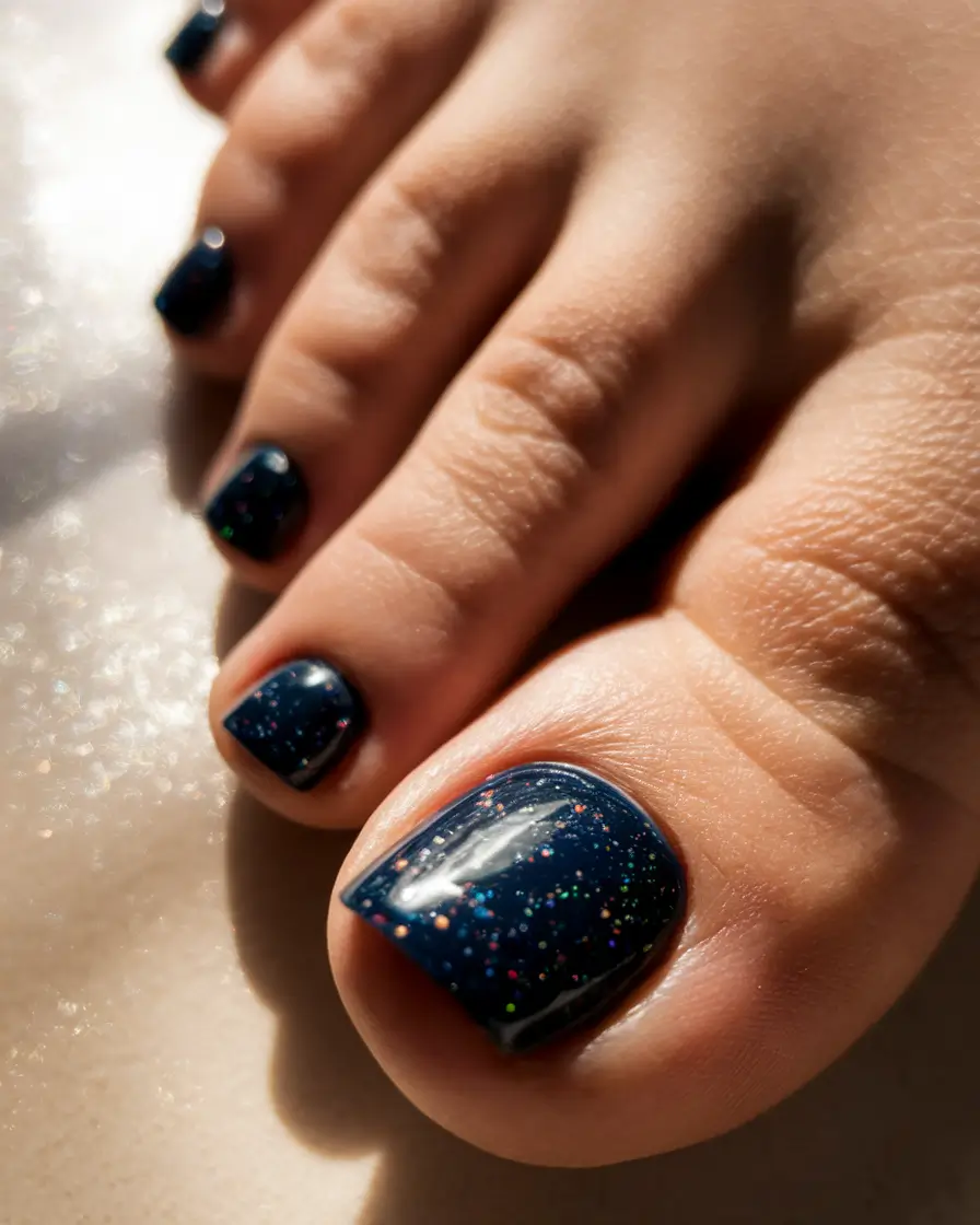 gel toe nails september Midnight Navy Sparkle That Screams September Nights
