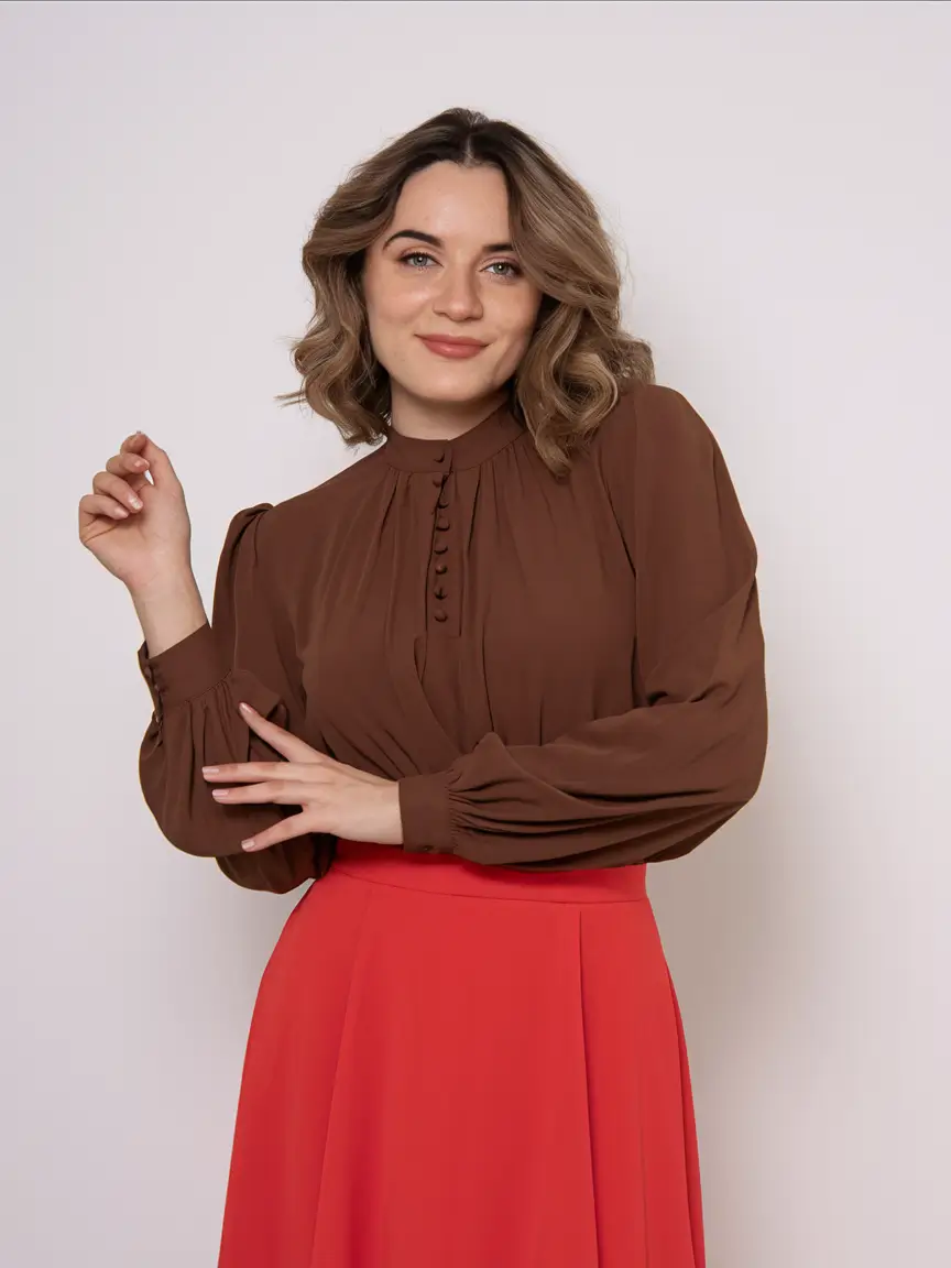 simple casual fall outfits ideas 2025 Chocolate & Cherry Office Flair