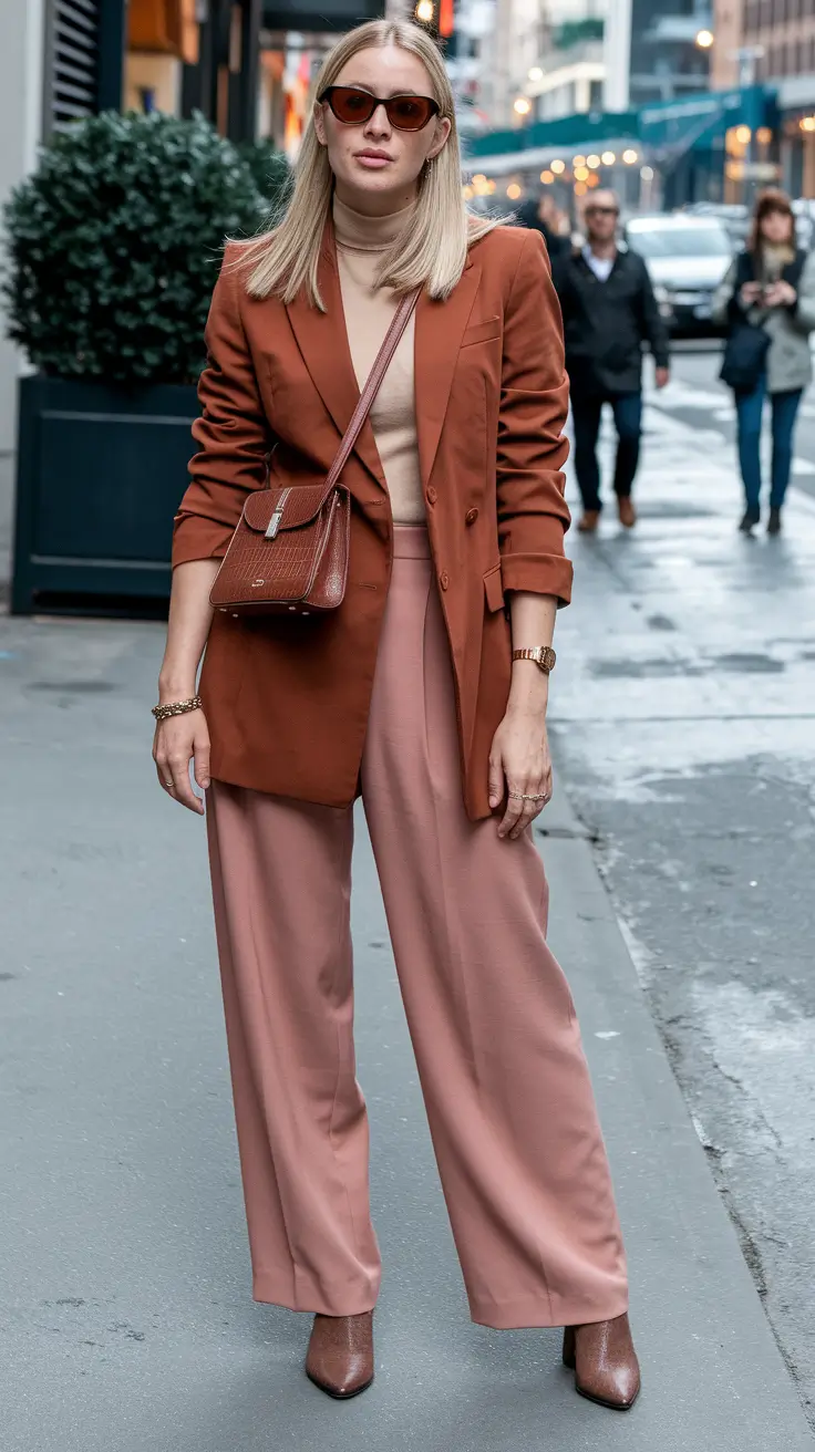 simple casual fall outfits ideas 2025 Terracotta Tailoring on the Go