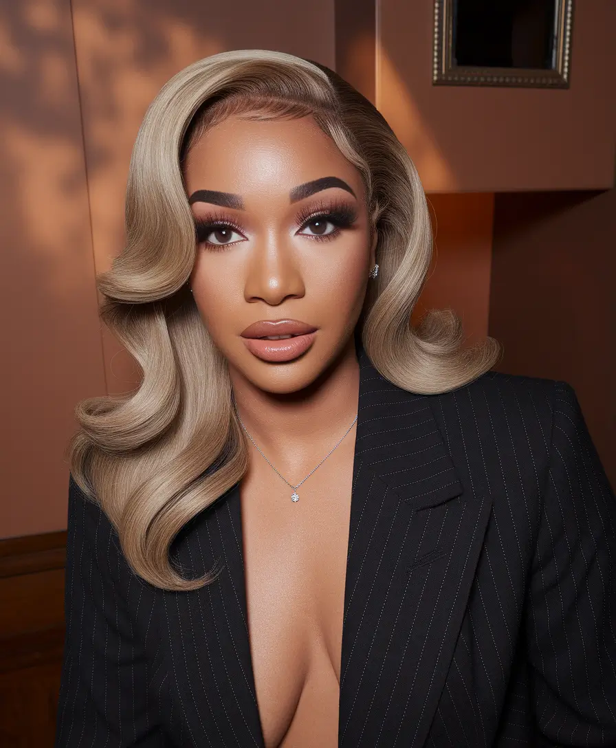 fall and winter hair color ideas for black women Glamorous Ash Champagne Waves