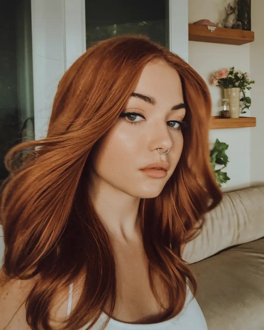 Trending Fall 2025 Hair Colors for Deeper Skin Rusty Amber Layers for a Cozy Fall Glow