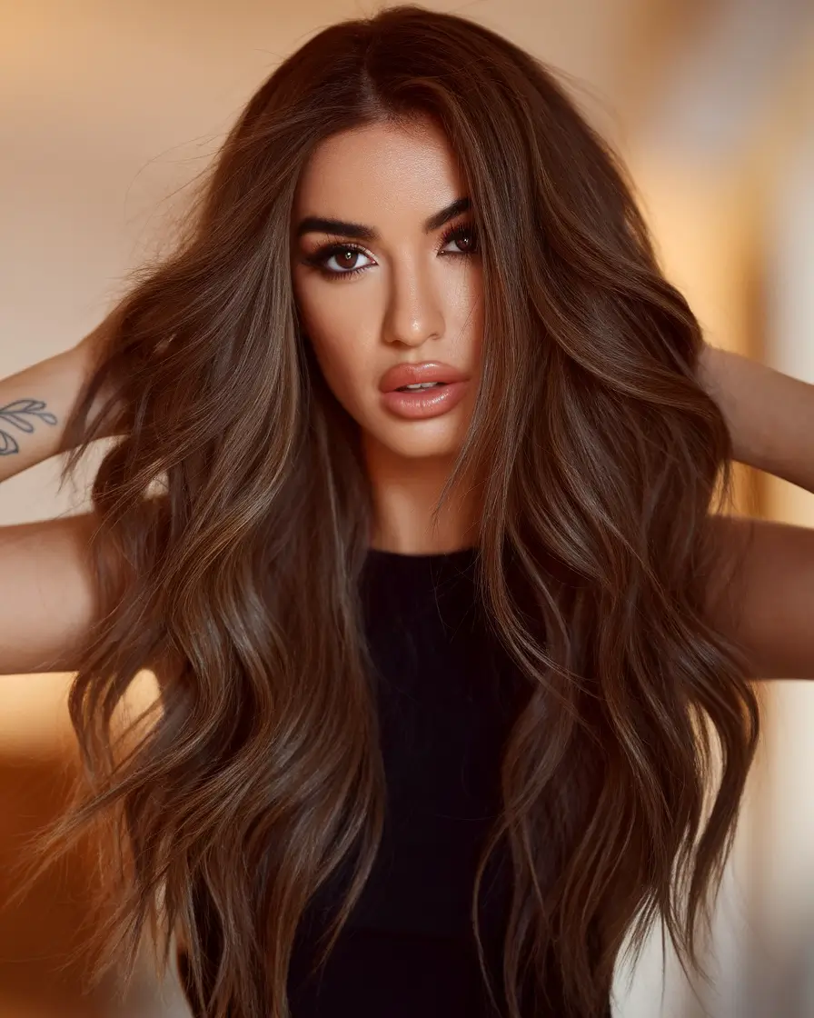 Trending Fall 2025 Hair Colors for Deeper Skin Voluminous Chocolate Curls with Warm Dimensions
