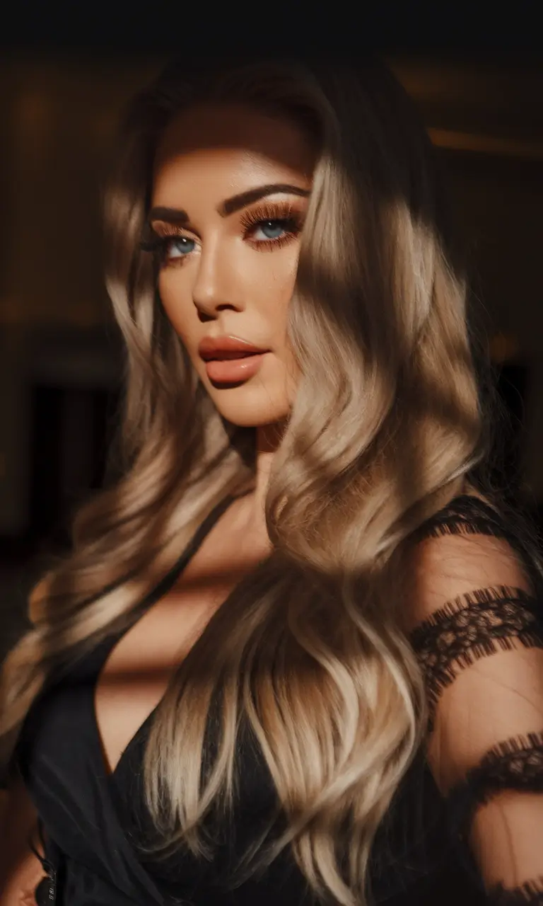 Trending Fall 2025 Hair Colors for Deeper Skin Iced Latte Blonde with Dark Smoke Root