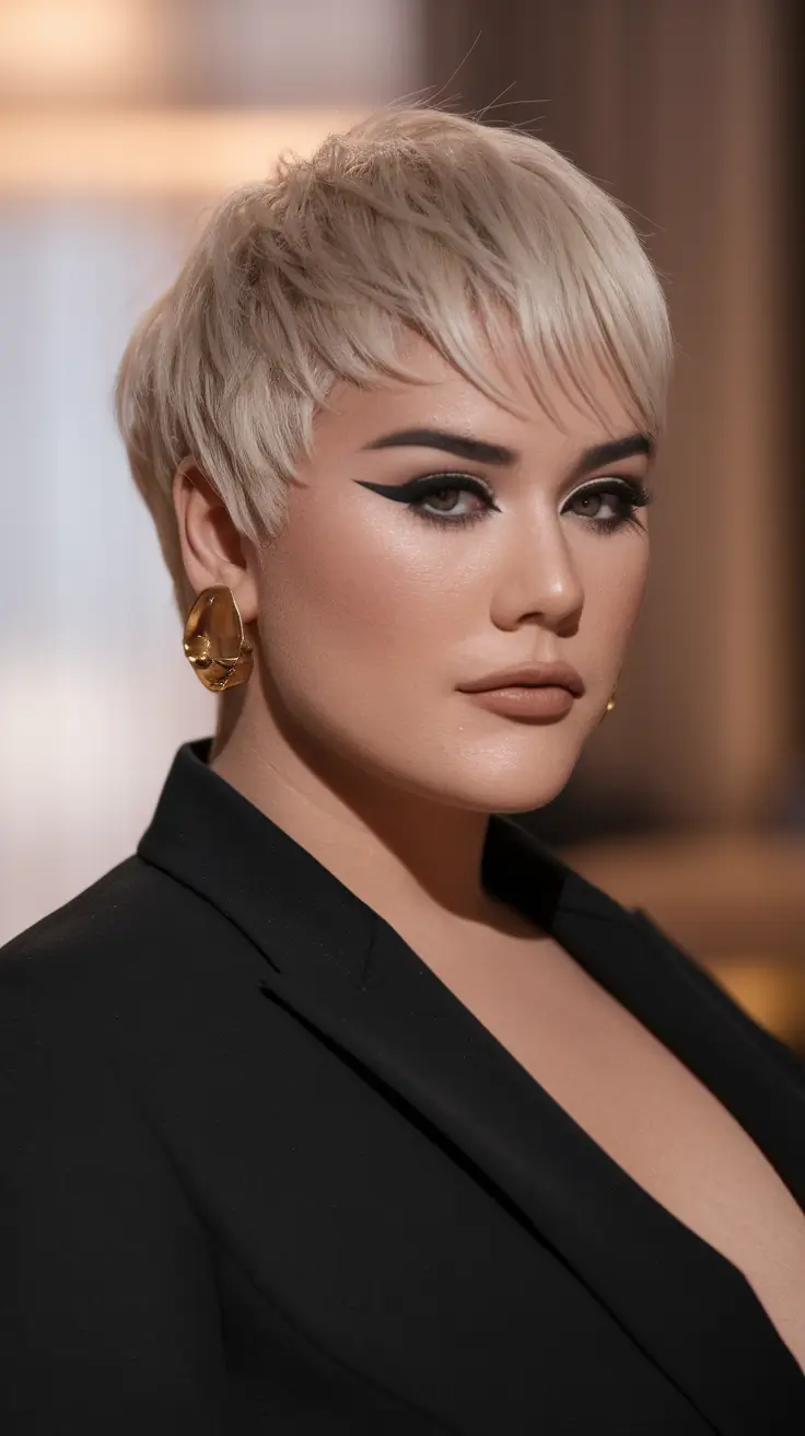 Trending Fall Haircuts for Round Face in 2025 Short Pixie