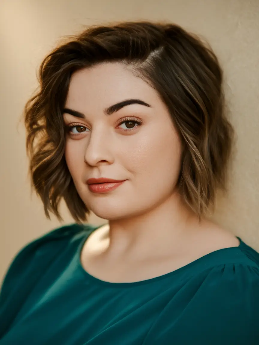 Trending Fall Haircuts for Round Face in 2025 Effortlessly Chic Tousled Bob