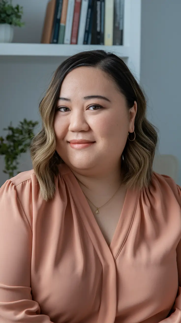 Trendy Fall 2025 Haircuts for Chubby Face Shapes Classic Bob with Side Part