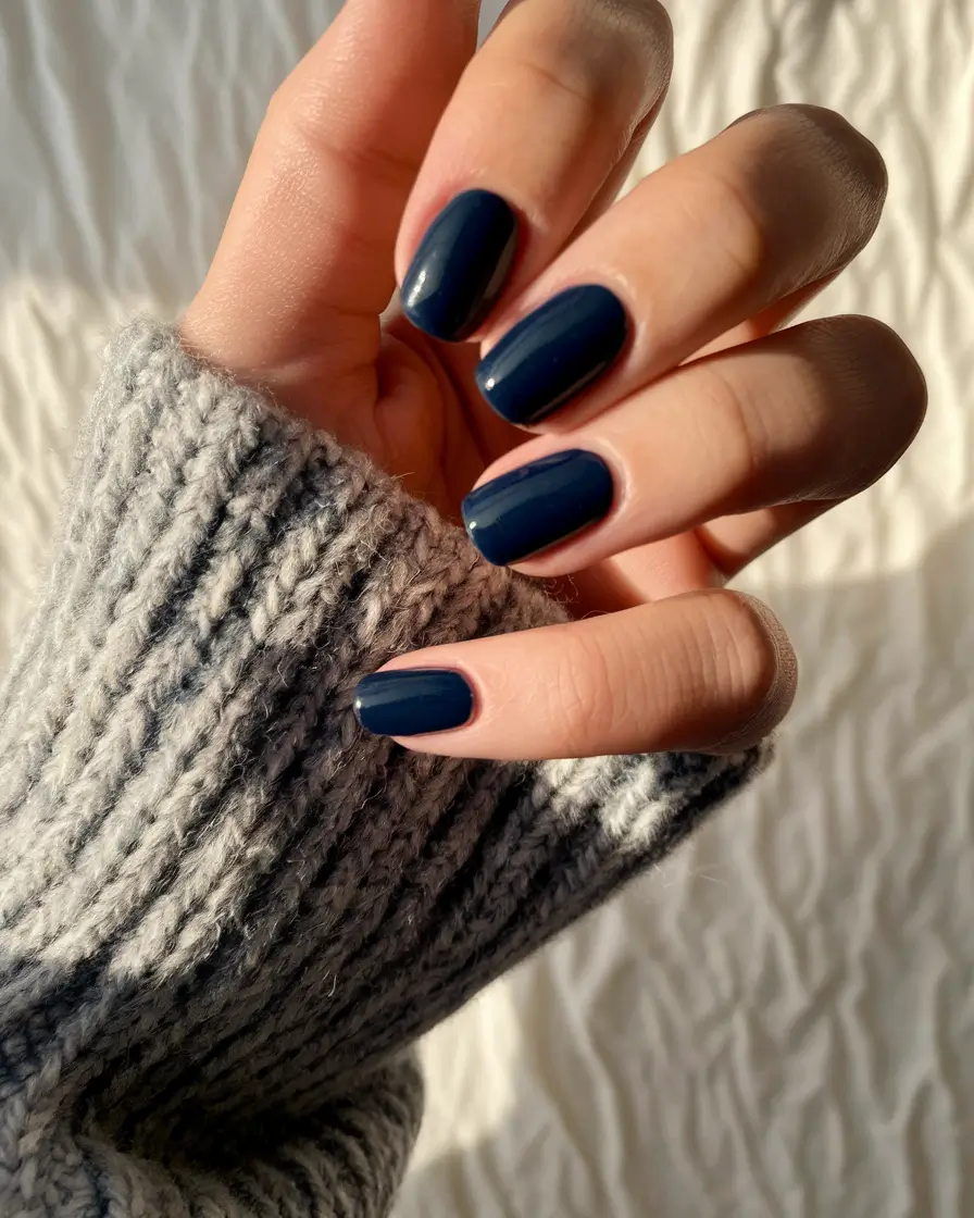 fall color nails autumn neutral Midnight Navy for Sweater Weather