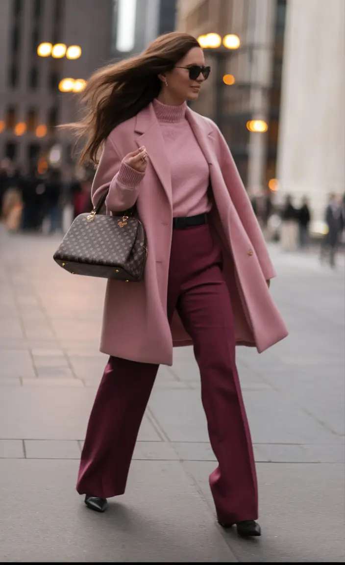 trendy fall outfits ideas 2025 Pink Meets Power Dressing