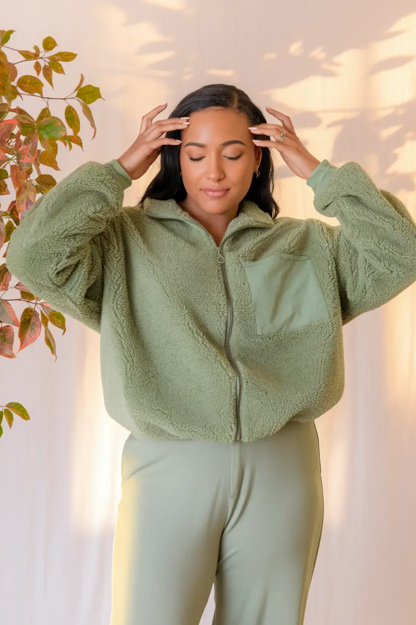 warm fall outfits ideas 2025 Sage Fleece for Slow Mornings