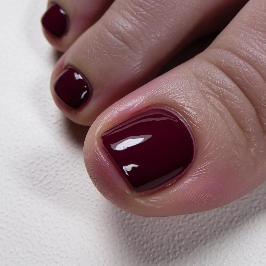 2025 Fall Toe Nail Colors Classic Burgundy Confidence
