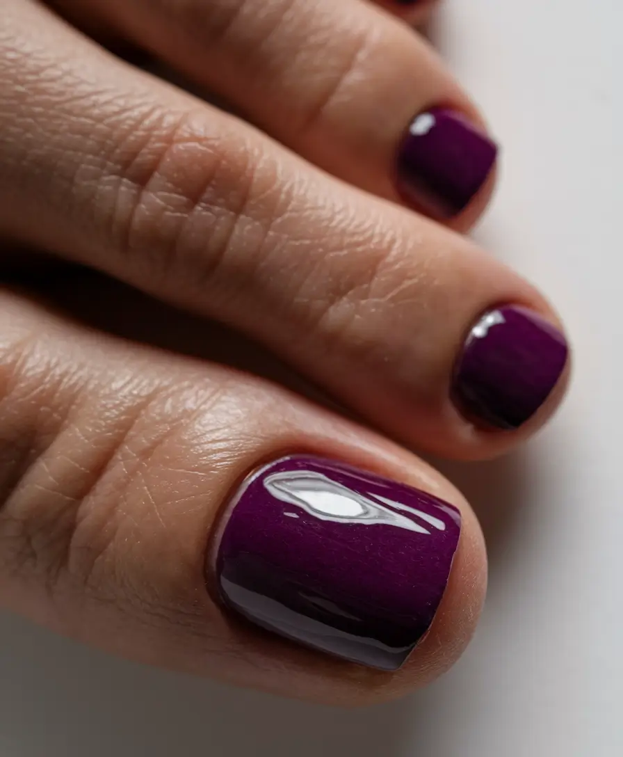 2025 Fall Toe Nail Design Ideas Dark Plum for Fall Sophistication