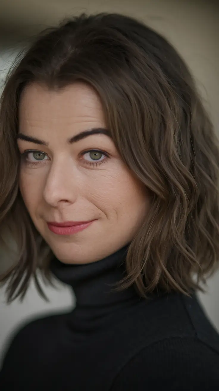 Beautiful Fall 2025 hairstyles for Women 50+ Textured Wavy Bob