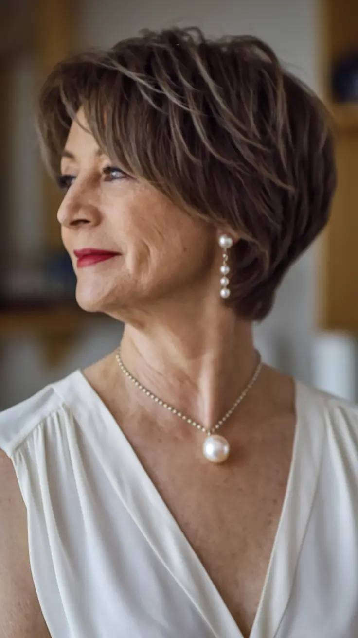 Beautiful Fall 2025 hairstyles for Women 50+ Layered Bob