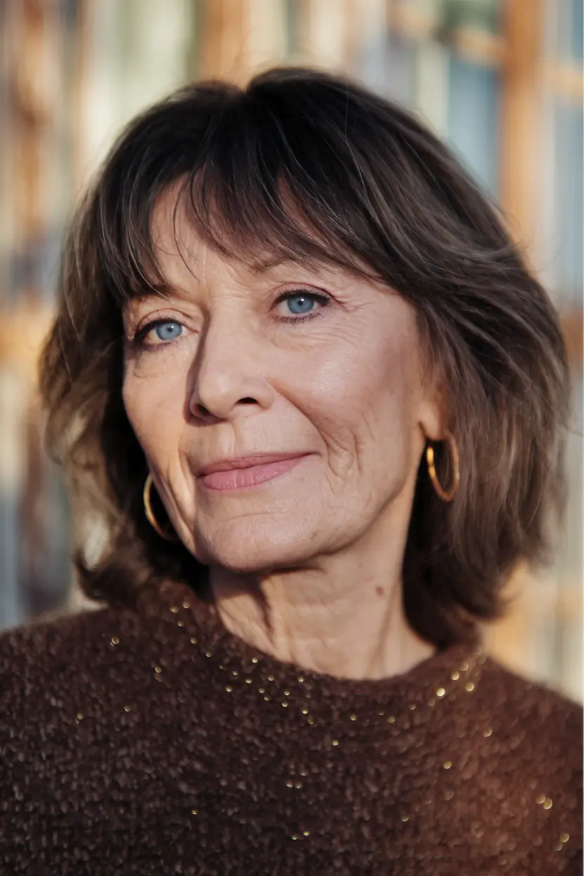 Beautiful Fall 2025 hairstyles for Women 50+ Medium Layers with Bangs