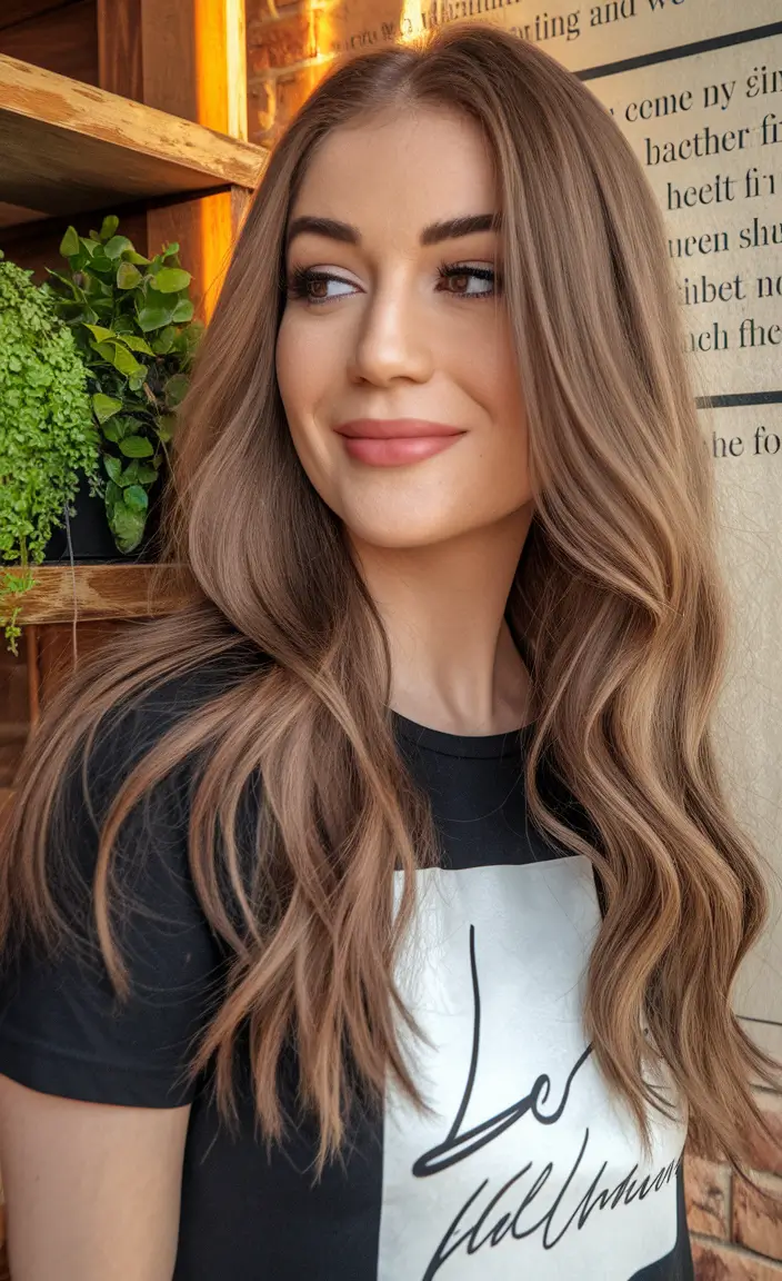 Chic and Cute Hair Color Ideas for Fall 2025 Soft Mocha Brown with Gentle Waves