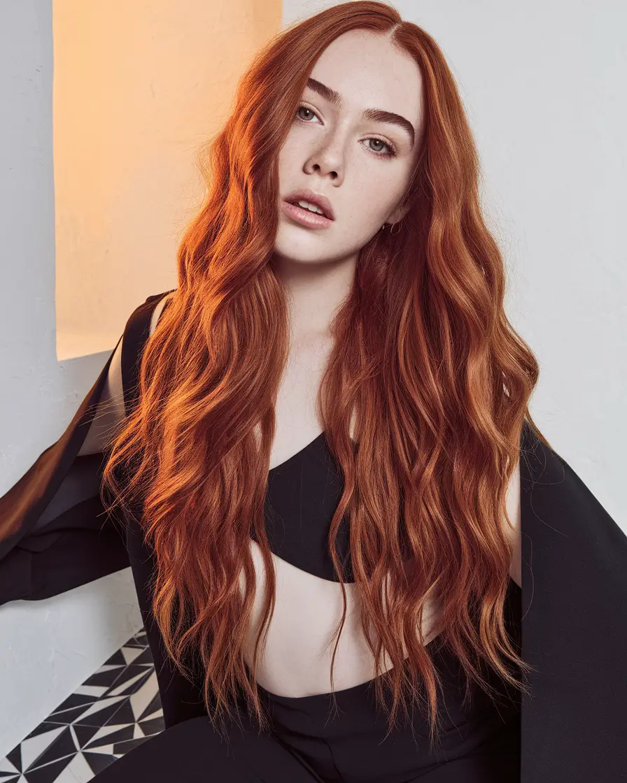 Chic and Cute Hair Color Ideas for Fall 2025 Soft Copper Waves with Natural Dimension