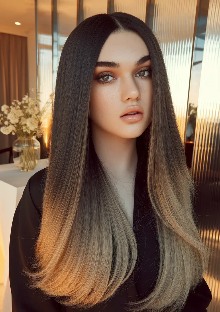 Chic and Cute Hair Color Ideas for Fall 2025 Dark Chocolate Brown with Glossy Finish