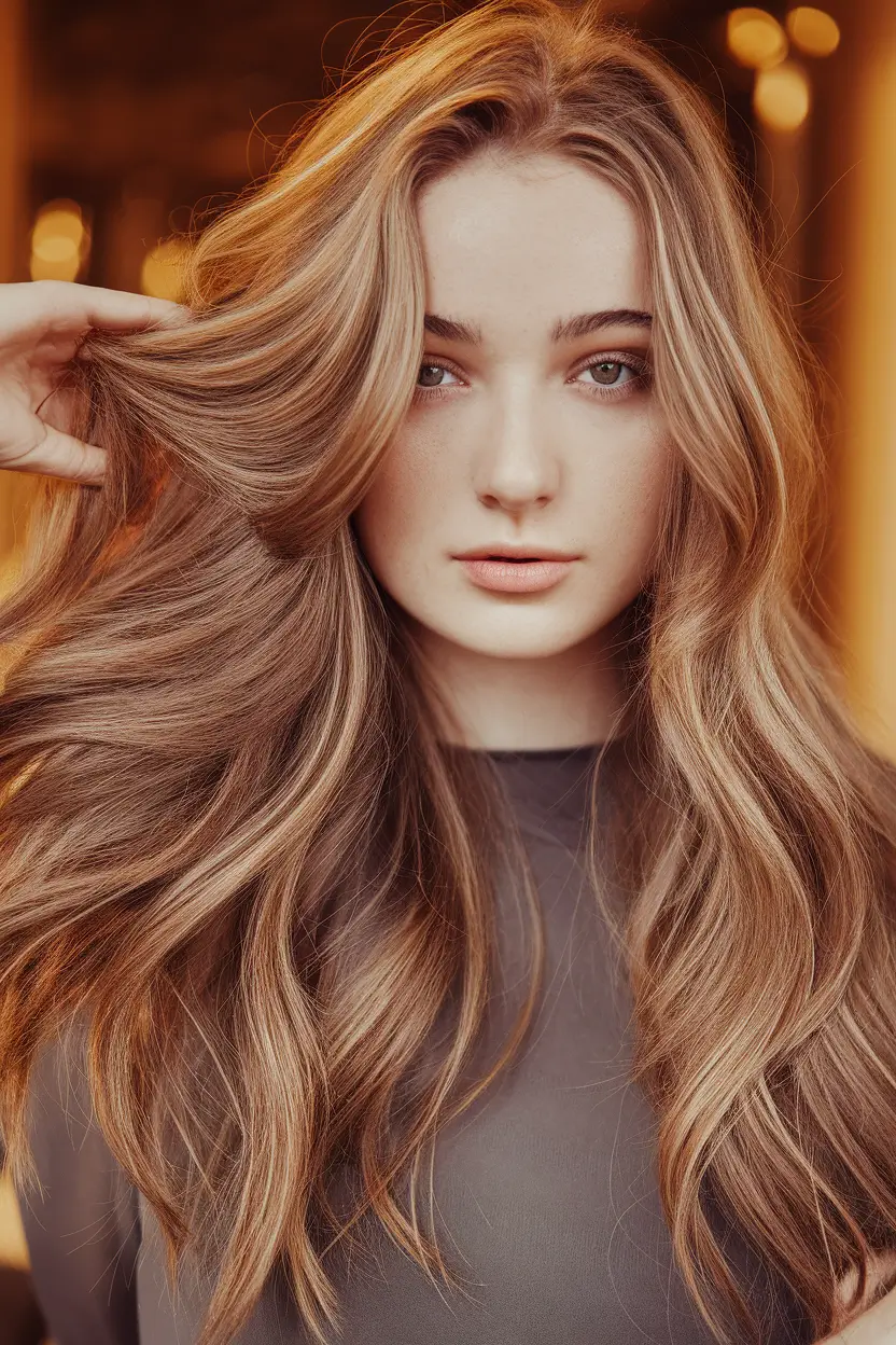 Chic and Cute Hair Color Ideas for Fall 2025 Honey-Toned Brunette with Seamless Balayage