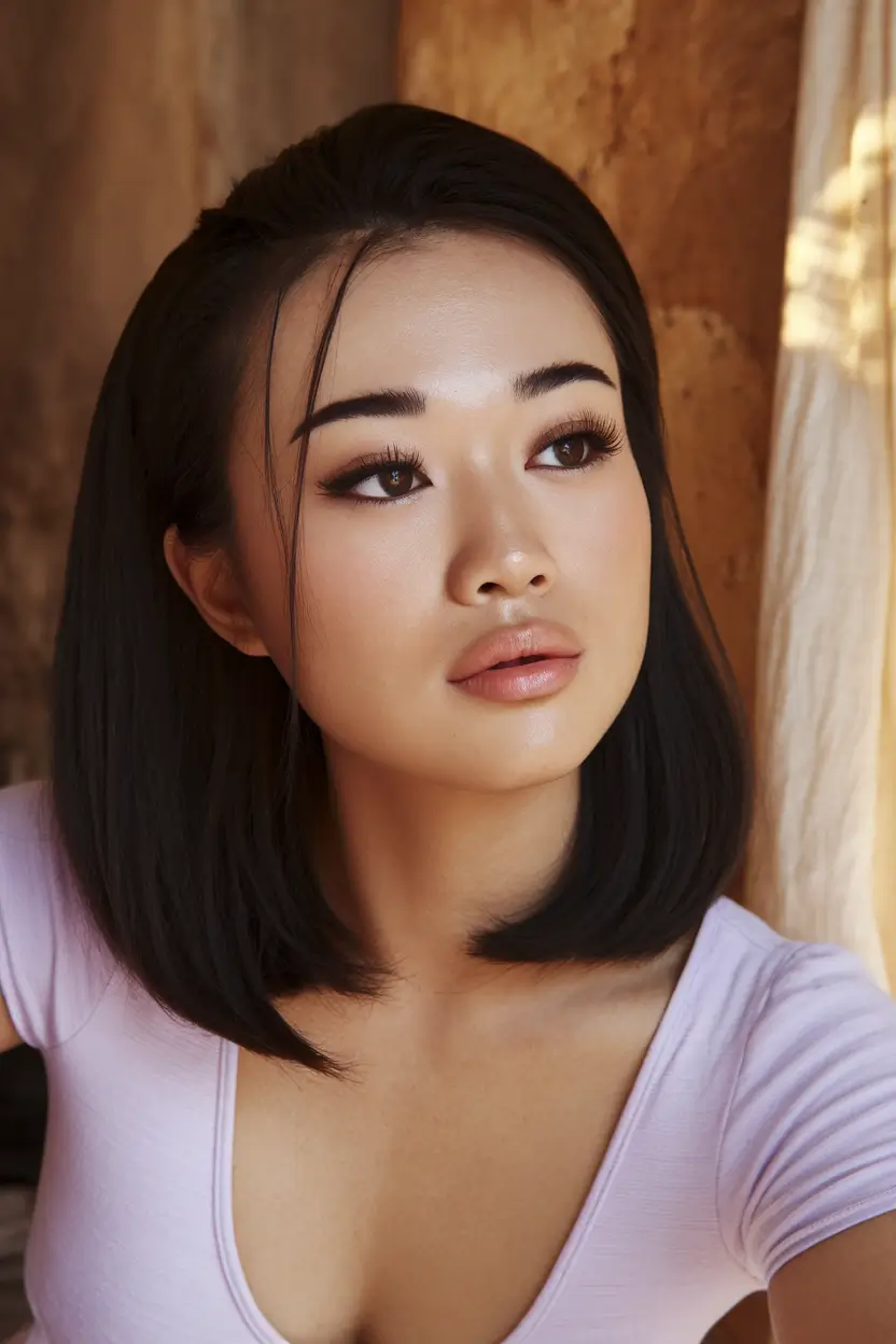 Easy Short Fall Hairstyles 2025 Rounded Lob with Sleek Curtain Layers