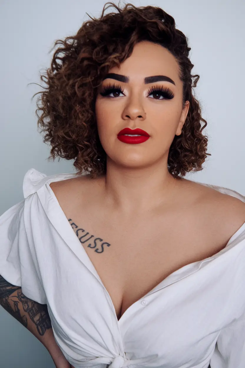 Easy Short Fall Hairstyles 2025 Asymmetrical Curly Lob with Side Shave