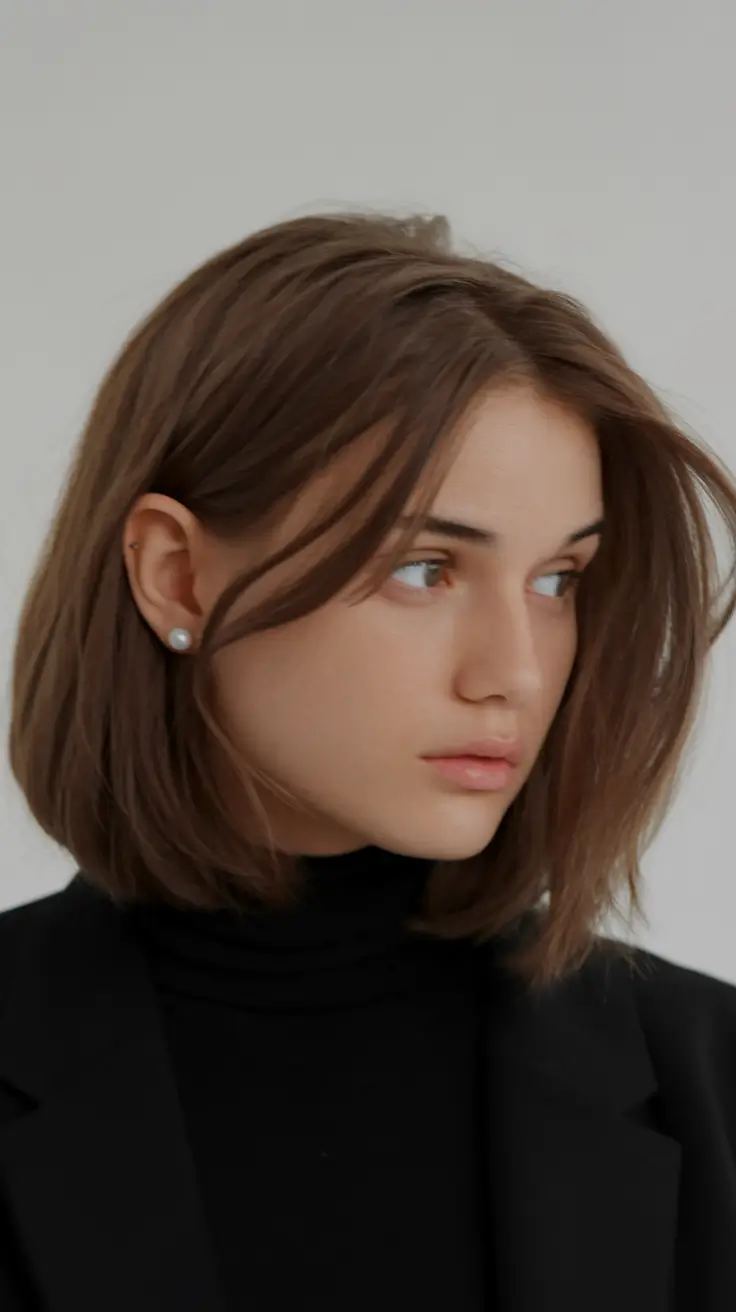 Easy Short Fall Hairstyles 2025 Classic French Bob with Blunt Texture