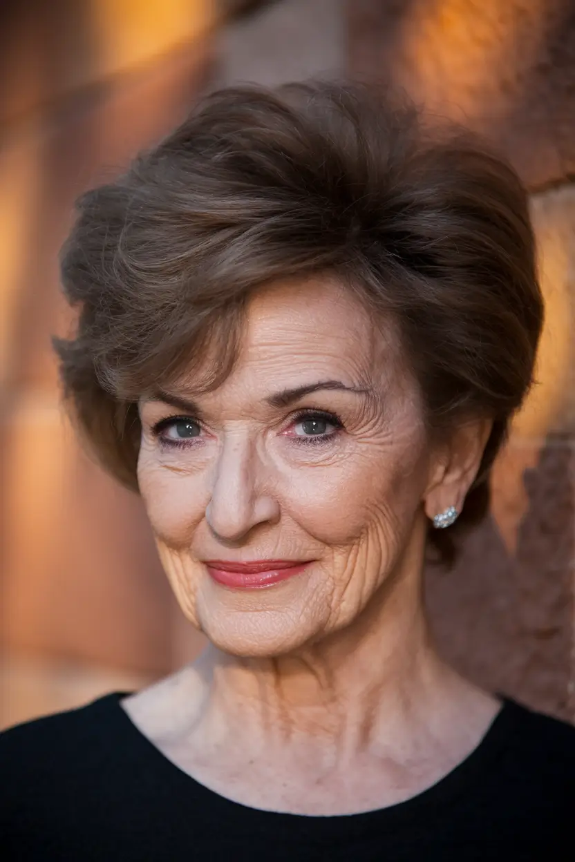 Elegant Fall hairstyles for Women Over 60 in 2025 Classic Short Volume Cut