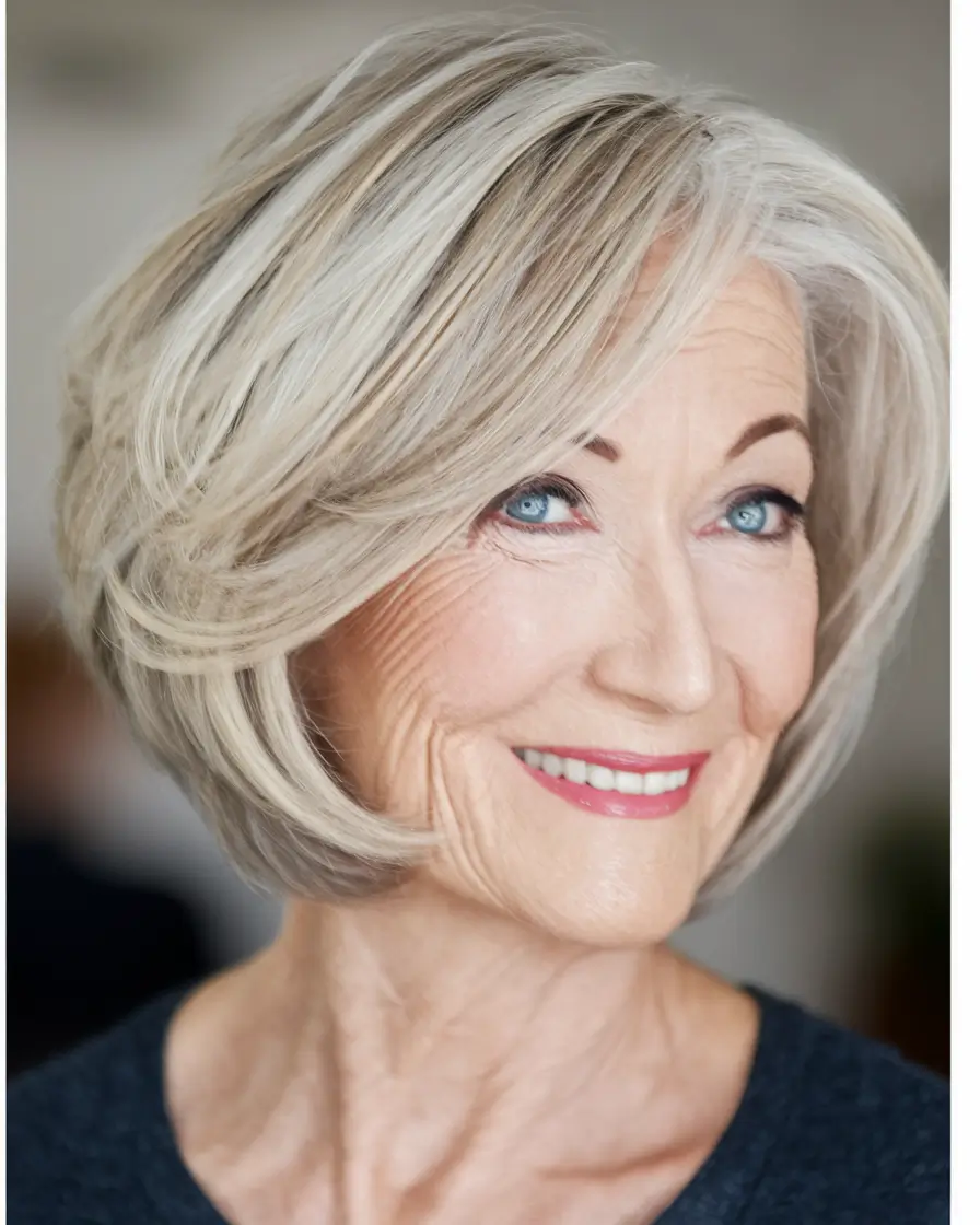 Elegant Fall hairstyles for Women Over 60 in 2025 Curly Mid-Length Style