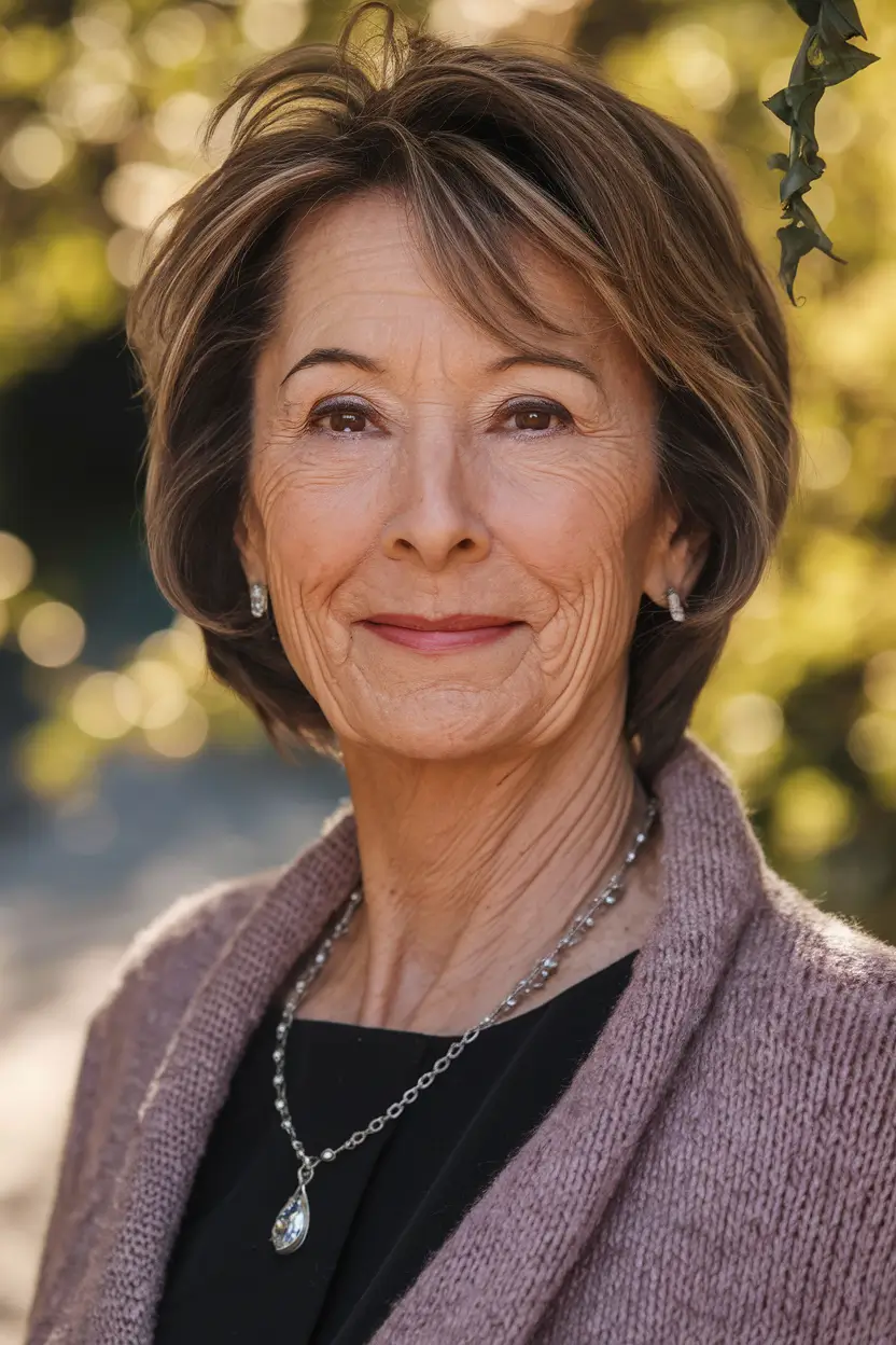 Elegant Fall hairstyles for Women Over 60 in 2025 Soft Layers with Natural Dimension