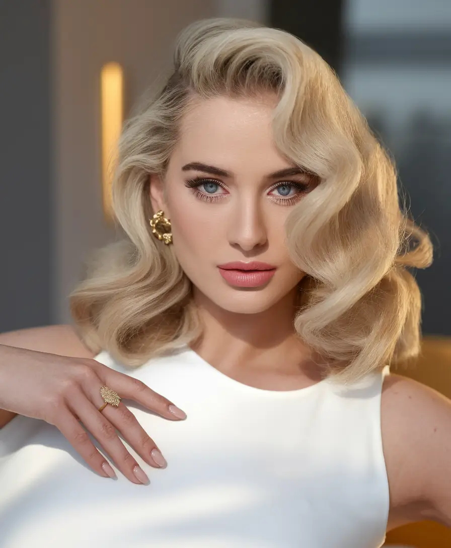 fall 2025 hairstyle for short cuts Hollywood Waves for Modern Glam