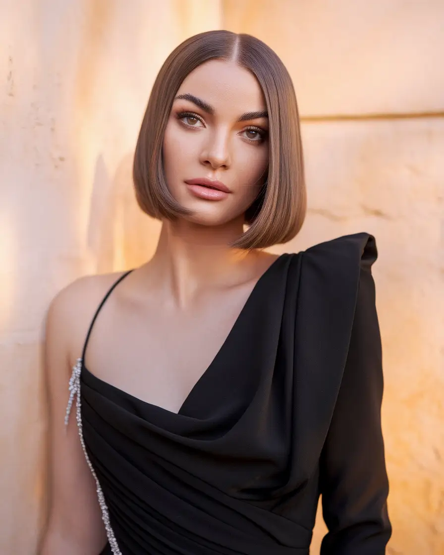 fall bob hairstyle ideas 2025 Perfectly Polished Short Bob