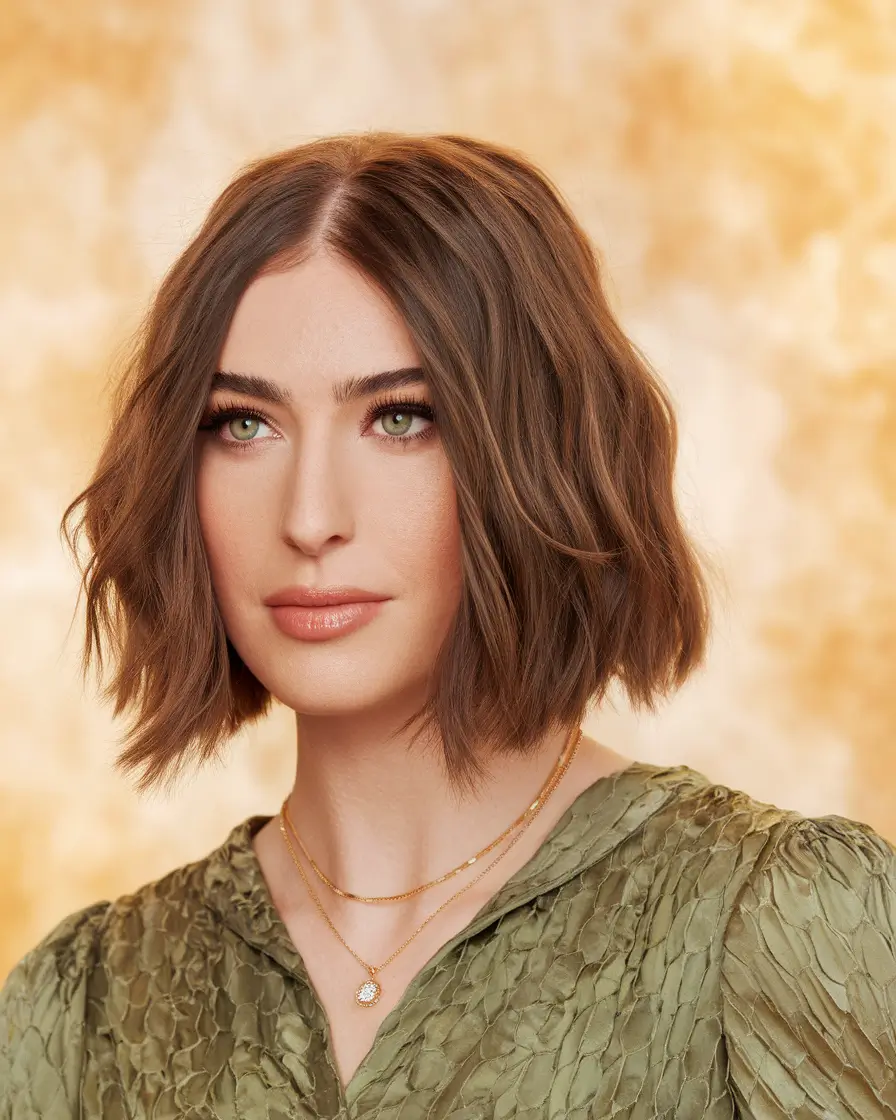 fall bob hairstyle ideas 2025 Classic Brunette with a Modern, Airy Finish