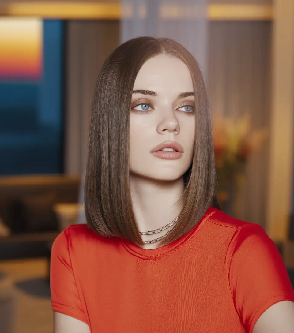 fall bob hairstyle ideas 2025 Blunt and Sleek: A Fall Reset Moment